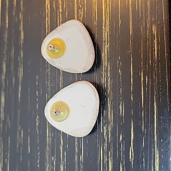 Vintage Earrings with Pink and Dark Gray Bubbles - Picture 2 of 2